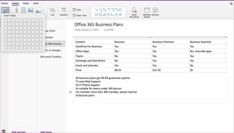 insert a row to a table in onenote for mac
