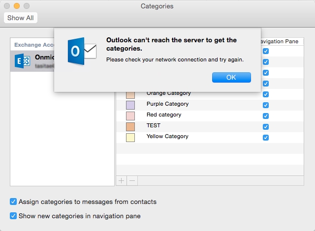 can not clear catewgories in outlook for mac emails